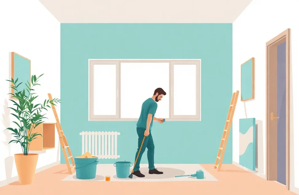 Intérieur rénové après travaux de peinture à Carrières-sur-Seine